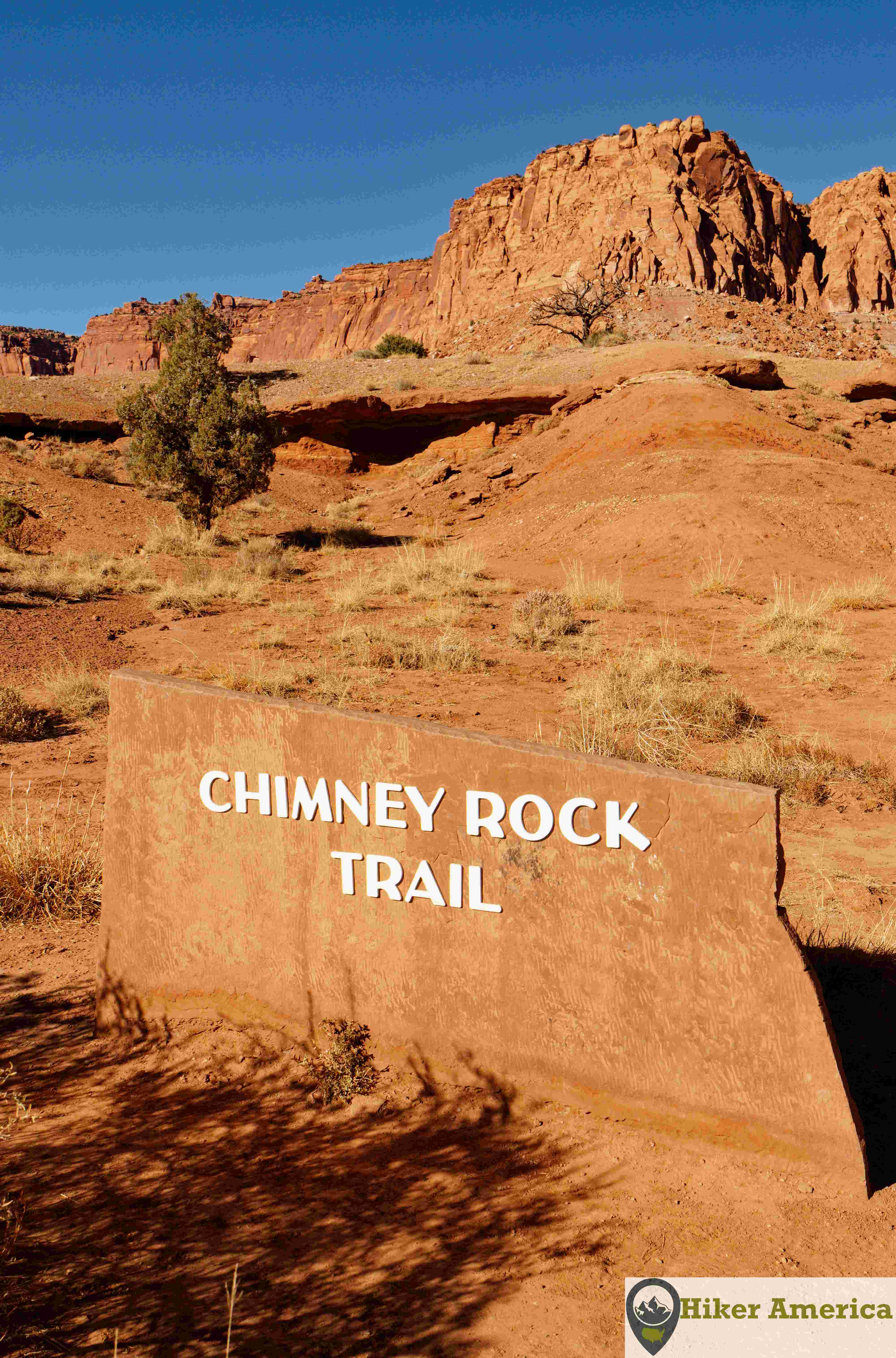 Sign for the Chimney Rock Trail.